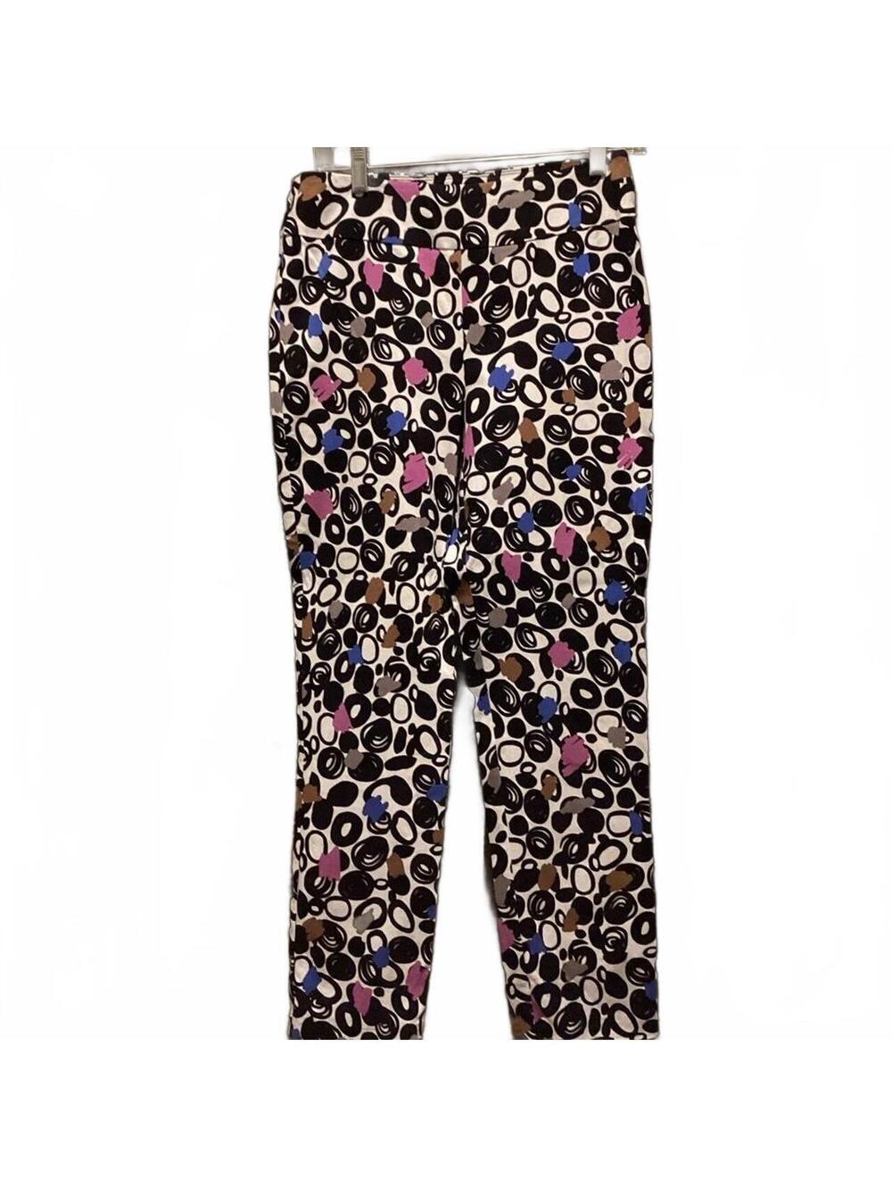 Joseph Ribkoff Women's Multi Colored Size 10 Straight Leg Trousers